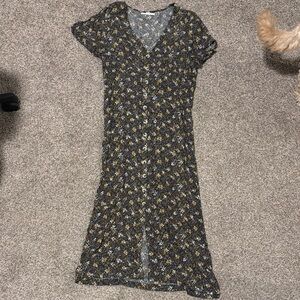 O'Neill Black and Yellow Floral Maxi Dress